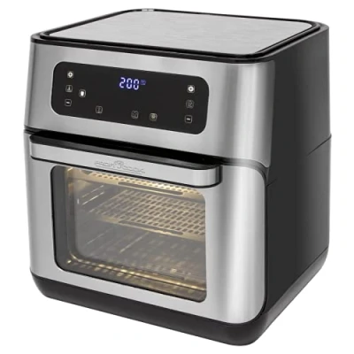Imagen de freidora de aire caliente ProfiCook PC FR 1200 H, Versátil para una dieta baja en grasas, Incl. función deshidratador, Capacidad: aprox. 11 litros, acero inoxidable/negro