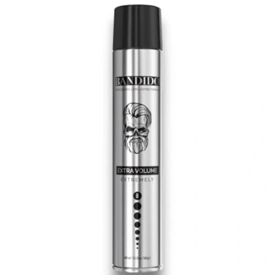 Imagen de Bandido Hair Spray Extra Volume 400 ml Silver para el cabello hombre Volumen con fuerte agarre Grado de retención extrema 8 Hasta 24 h sujeción y sin pegar