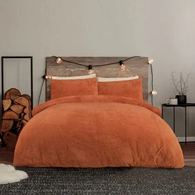 Imagen de Sleepdown Juego de Funda edredón Felpa Peluche con Fundas Almohada térmica, cálida, súper Suave, fácil Cuidado, Doble (200 cm x 200 cm)