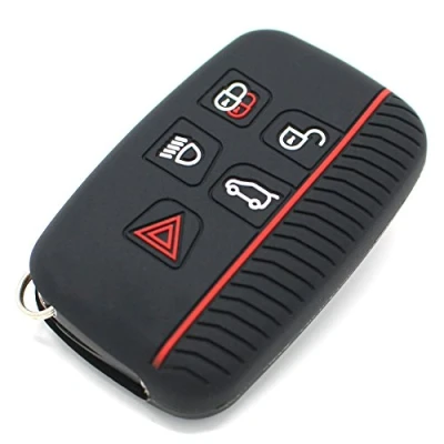 Imagen de Funda de Silicona para Llave Coche con 5 Botones, Color Negro y Rojo