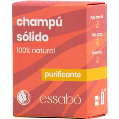 Imagen de Essabó Champú Sólido Purificante 100% Natural Base de Manteca Aceite Granada y Arcilla Roja Elaborado Artesanalmente Apto para Niños Pieles Sensibles Sin Alérgenos 100 g