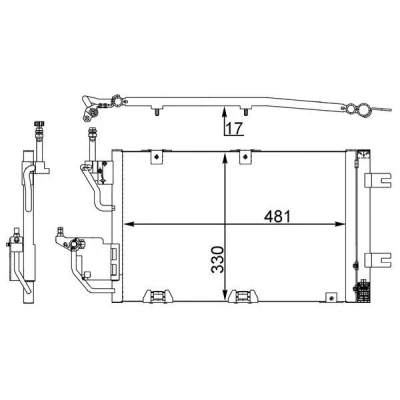 Imagen de MAHLE ORIGINAL AC 400 000S Condensador con junta anular, secador 14 14,22 502 OPEL: Zafira B, Astra H GTC, Hatchback
