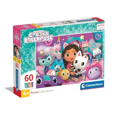 Imagen de Clementoni Gabbys Dollshouse Gabby Dollhouse Supercolor Puzzle Infantil De 60 Piezas, para Niños 4 6 Años, Desarrolla La Concentraciòn Mentàl Y Logica, 26202, Multicolor