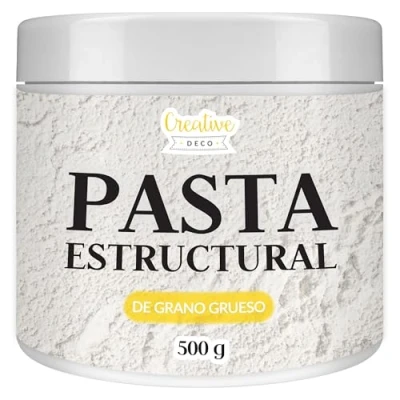 Imagen de Creative DECO Pasta Estructural de Grano Grueso 500g Blanca para Proyectos Artísticos Pintura Acrílica Fácil Usar con Espátula Crear Efectos 3D, Estructuras, Texturas