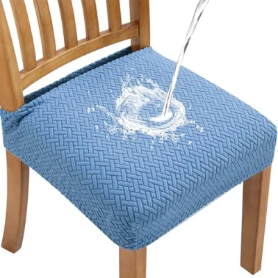 Imagen de Fuloon Fundas para Sillas, Pack de 4 Sillas Comedor Impermeable,Fundas Protectoras Elasticas,Funda Asiento Silla Desmontables Lavables