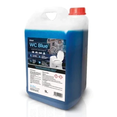 Imagen de Oblait WC Blue Aditivo para Aguas negras 5 Litros, Sanitary Fluid Caravanas, Depósito de Residuos
