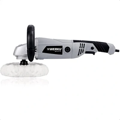 Imagen de Werku WK402120, Pulidora Circular Rotorbital, Calidad Profesional, Potencia 1400 W, Disco 180 mm, Órbita 2 Incluye Caperuza Pulido