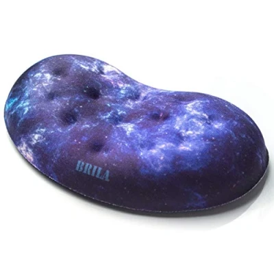 Imagen de Brila Soporte de muñeca ergonómico espuma viscoelástica para ordenador portátil, trabajo oficina, juego PC, diseño agujeros masaje Alivia el dolor
