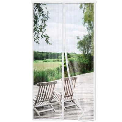 Imagen de Risareyi Mosquitera Puerta Magnética 90x180cm, Cierre Automático Cortina Exterior Transpirables, Antimosquitos Mosquiteras Para Ventana Salón, Rápido de instalar, Blanco
