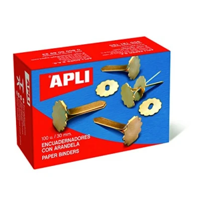 Imagen de Encuadernadores apli metalicos con arandelas 18 mm caja de 100 unidades