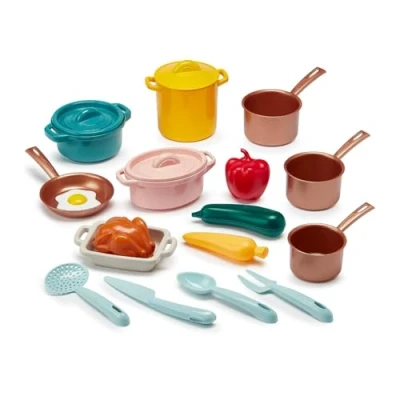 Imagen de Ecoiffier Set Accesorios de Cocina Infantil Vert Azur, 20 Piezas, Juego Imitación para niños, A Partir 18 Meses (7600001685)