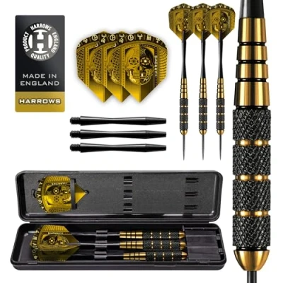 Imagen de Harrows Hombre Dardos de Punta Acero, Multicolor Amarillo y Negro, 19 g