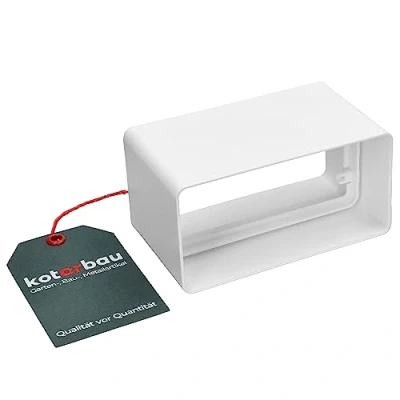 Imagen de KOTARBAU® conector para sistemas de ventilación, 110 mm x 55 mm, canal plano, tubo rectangular, color blanco, conducto salida efectivo, pieza plástico ventilación