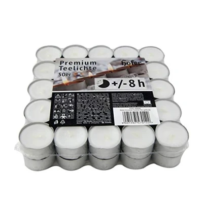 Imagen de Hofer Velas de Té Tealights 38 mm Paquete 450 piezas 8 horas tiempo combustión Color Blanco Cera sin, Larga duración, Calidad la UE