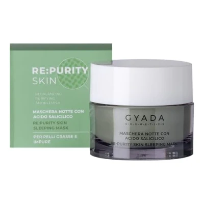 Imagen de GYADA COSMETICS, Re:Purityskin Máscara nocturna con ácido salicílico, calmante, para pieles grasas, impuras, mixtas y tendencia acneica, reduce el exceso de Sebo, 50 ml