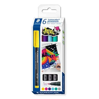 Imagen de Caja 6 Rotuladores Permanentes F Staedtler Lumocolor 318