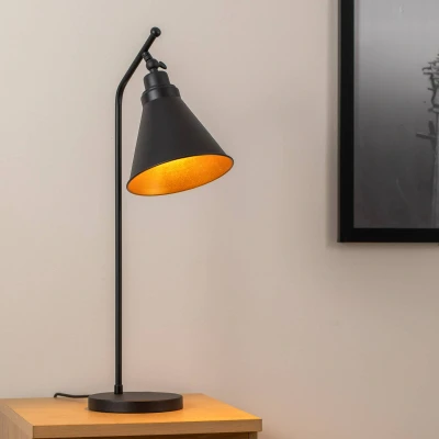Imagen de Lámpara de mesa Krasiva Cone Metal Black and Gold Menzzo