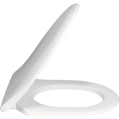 Imagen de asiento para inodoro Architectura SlimSeat de Villeroy &amp; Boch, con tapa y cierre automático, aro extraíble fabricado Duroplast resistente, pieza recambio original, en forma D, blanco