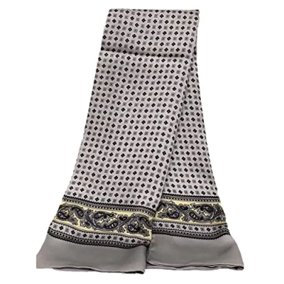 Imagen de UK_Stone 100% seda Paisley flores pañuelo de cuello bufanda los hombres, # 8 Gris, Größe: 160*28cm(62,4&quot;x 10,92&quot;)