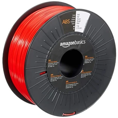 Imagen de Amazon Basics Filamento para impresora 3D, plástico ABS, 1.75 mm, cinta de 1 kg, rojo