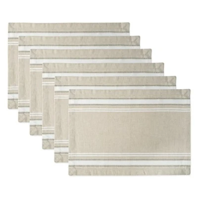 Imagen de DII Tops de Mesa Rayas francesas, 100% algodón., Blanco, Placemat