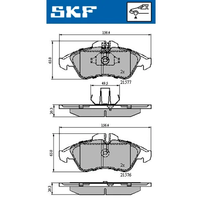 Imagen de SKF VKBP 80254 Juego de pastillas freno preparado para indicador desgaste MERCEDES BENZ: Vito Furgón, Bus, Sprinter 3 T Furgón