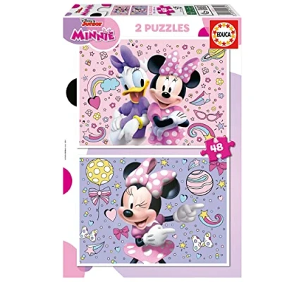 Imagen de Educa Minnie Set de 2 puzzles infantiles con 48 piezas. Medida aproximada una vez montado: 28 x 20 cm. Compuesto por grandes piezas perfectamente acabadas. Recomendados a partir 4 años (19674)