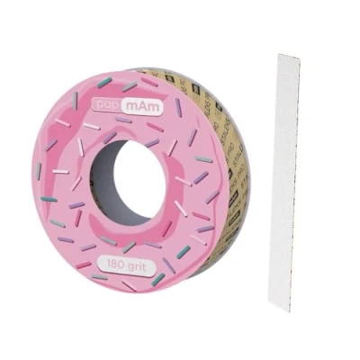 Imagen de STALEKS PRO BOBBINAIL recambio desechable de lima blanca Papmam Expert para Donut dispensador 6mts (Grano 180)