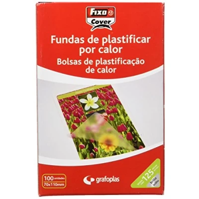 Imagen de Fixo 1021600 Caja de 100 fundas para plastificar, transparente, 70 x 110 mm