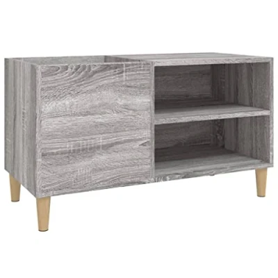 Imagen de vidaXL Mueble Discos Madera contrachapada Gris Sonoma 84,5x38x48 cm