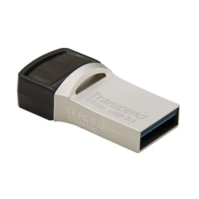 Imagen de Transcend JF890 64GB OTG Conector Dual: USB 3.1 Gen 1 + Type C, Metálico, Hasta 130 MB/s