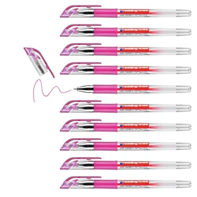 Imagen de edding 2185 roller gel rosa 10 rotuladores 0,7 mm bolígrafo de para escribir, colorear o decorar bullet journals rotulador mandalas