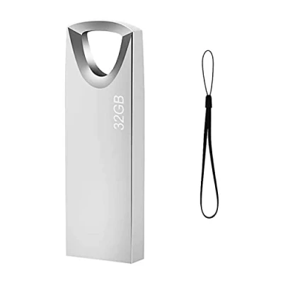 Imagen de Memoria USB 32 GB Mini Pen Drive 32GB Impermeable Flash para Computadoras, Tabletas Almacenamiento de Datos (Plata)