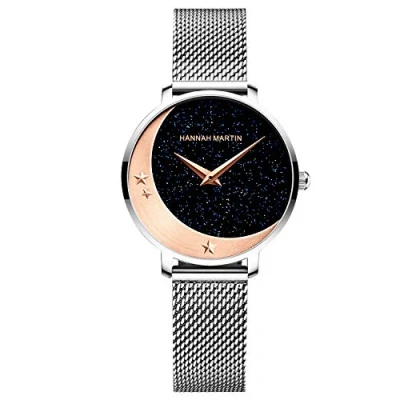 Imagen de RORIOS Fashion Mujer Relojes Cuarzo Analogico Brillante Cielo Estrellado Dial Mesh Strap Moda Ladies Watches
