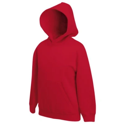 Imagen de Sudadera con capucha para niños (unisex), de la marca Fruit of the Loom, color rojo, tamaño 12 13 años