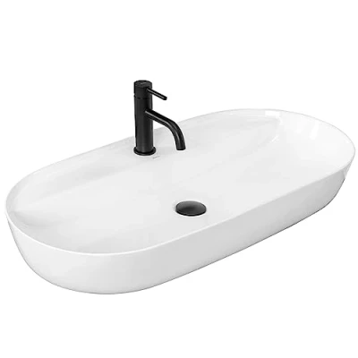 Imagen de Rea Lavabo SOBRE ENCIMERA Aura 81 de baño 810 x 410 140 mm Cerámica (blanco)