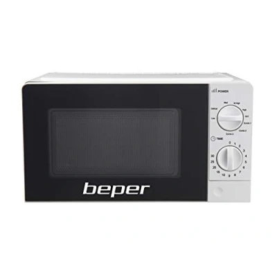 Imagen de BEPER P101FOR001 Microondas 20L con grill, 700 Watt, Temporizador ajustable, 5 Niveles de potencia, 3 Modos cocción, Plato giratorio vidrio 24,5 cm, Blanco