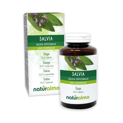 Imagen de Salvia (Salvia officinalis) hojas Naturalma 150 g 300 comprimidos Complemento alimenticio Natural y Vegano