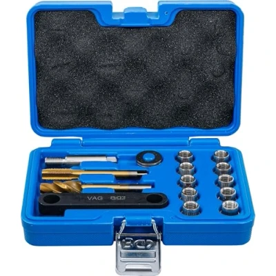 Imagen de BGS 8408 Juego de reparación roscas frenos para VAG M12 x 1,5 mm 15 piezas