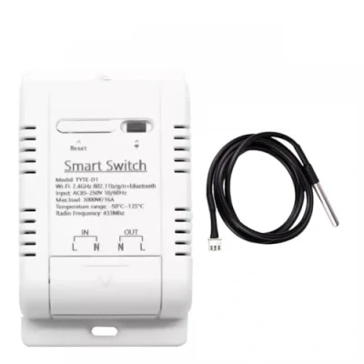 Imagen de MHCOZY Módulo de sensor controlador temperatura WiFi, aplicación Tuya Control remoto inalámbrico 16A Interruptor inteligente con monitoreo consumo energía, funciona Alexa Google