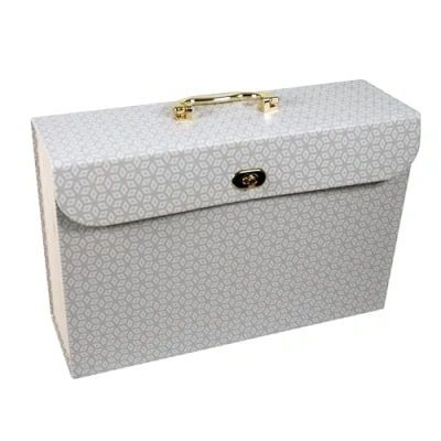 Imagen de Cathedral Products Chic Geometric Estuche expandible con 19 bolsillos detalles de color dorado, elegante organizador documentos, tamaño A4