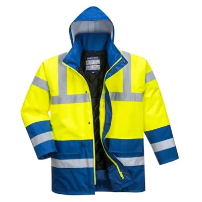 Imagen de Portwest Parka De Alta Visibilidad Contrast Traffic, Tamaño: M, Color: Amarillo/Azulina, S466YRBM