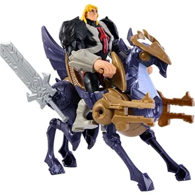 Imagen de Masters of the Universe Vehículo y figura de criatura He Man, Man Stridor, Savage Eternia superhéroe coleccionable corcel, juguete MOTU