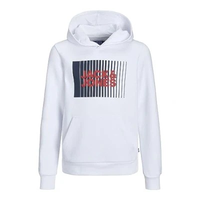 Imagen de Jack &amp; Jones Junior Jjecorp LOGO HOOD Jersey con capucha para niños, Talla: 140, White