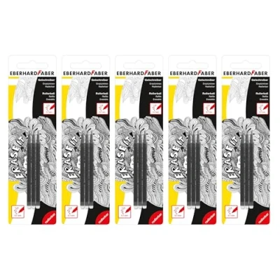 Imagen de Eberhard Faber 599028 recambios para bolígrafos de gel borrables, 15 negros Erase it!