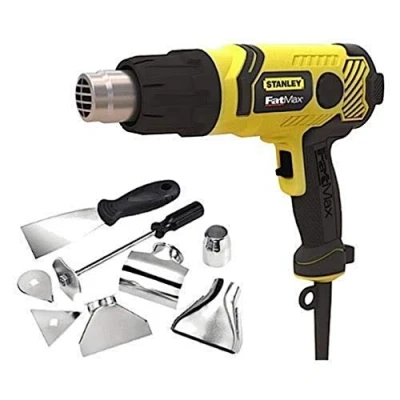 Imagen de STANLEY FATMAX FME670K QS Pistola de aire caliente 2.000W, Decapador hasta 600 C, Sistema doble protección recubierto goma, Maletín transporte y 8 accesorios