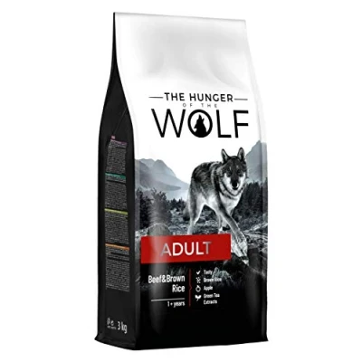 Imagen de the Hunger of Wolf Alimento seco para perros adultos de todas las razas, fórmula delicada con ternera y arroz integral 3 kg