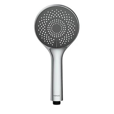 Imagen de WENKO Mango de Ducha Watersaving Gris Ø 11 cm Mano Universal, rociador con Sistema Ahorro Agua y 3 Tipos chorros Cromo