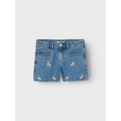 Imagen de Name it Nkfbella NOOS Shorts vaqueros para niños, Talla: 6a, Medium blue denim