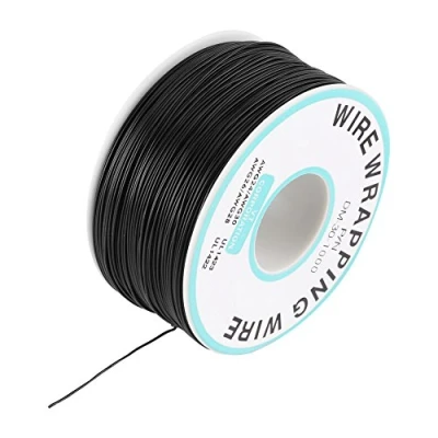 Imagen de Cable eléctrico, 1 rollo de alambre cobre único envoltura 0,25 mm Hilo núcleo 30AWG 250 metros negro